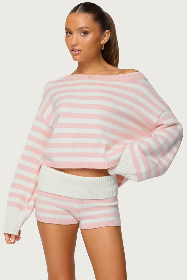 Saphi Striped Oversized Knit Set